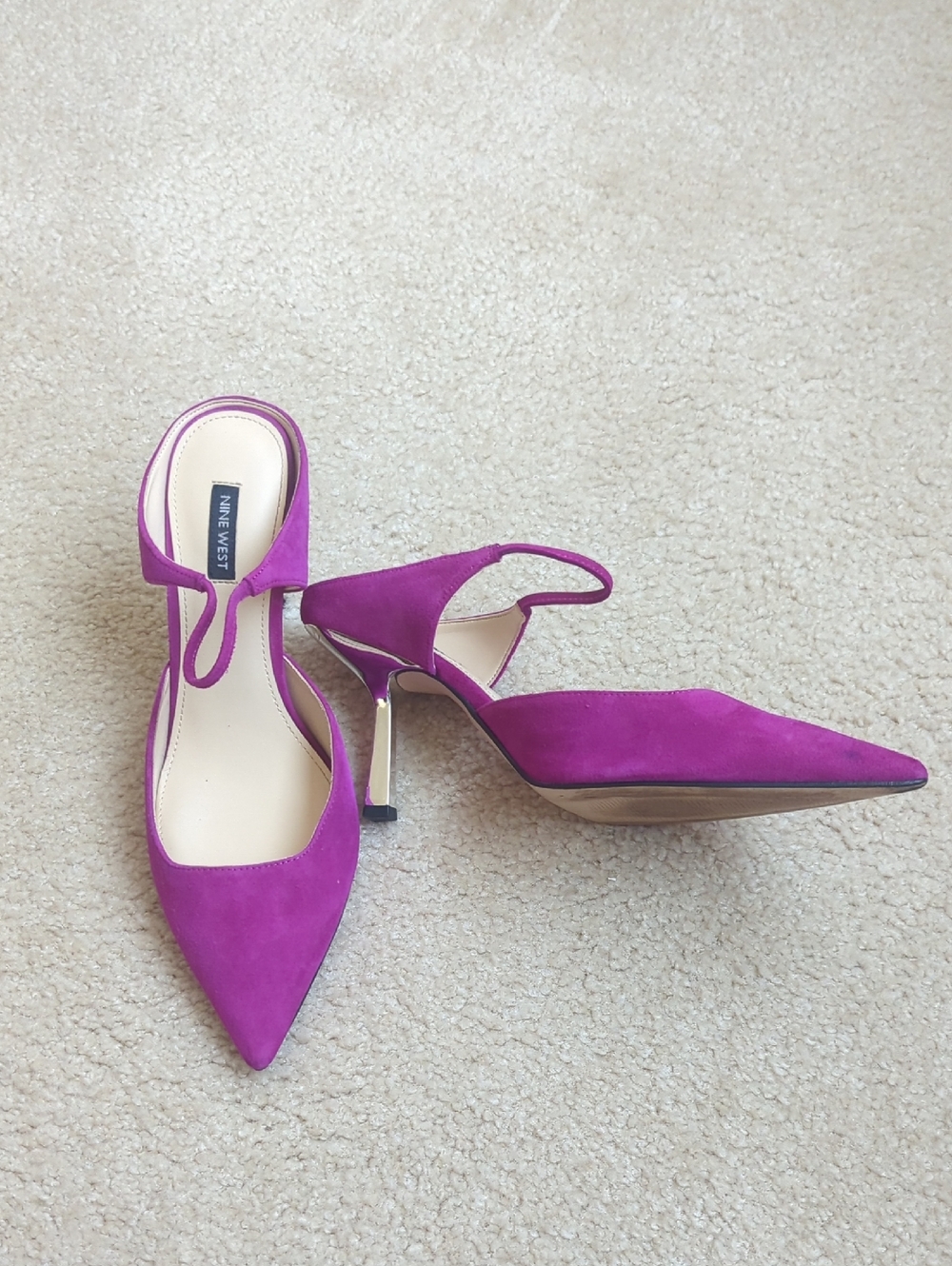 Majestic Magenta Nine West Mules - Picture 2 of 3
